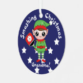 Oelf de Noël de Pickleball, Ornement de Métal (Avant gauche)