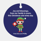 Oelf de Noël de Pickleball, Ornement de Métal (Verso)