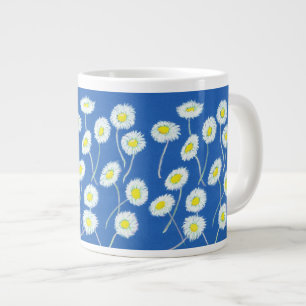 Oeps-a-Daisy Jumbo Mok, Wit, Geel, Blauw Beker