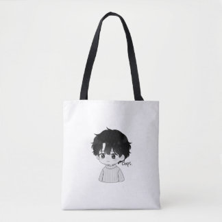Oeps Aandoenlijke Onhandige Chibi Jongen Illustrat Draagtas