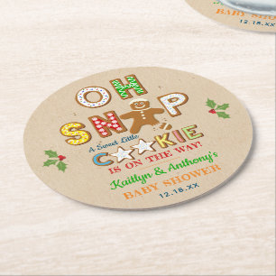 Oeps! Baby Shower met Gemberkoek Thema Ronde Kartonnen Onderzetter