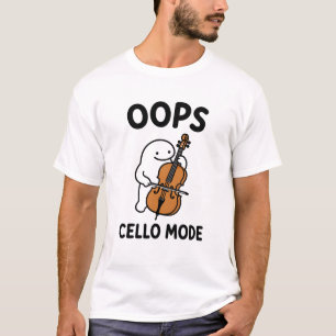 Oeps Cello Modus Grappig Schattig Cellist Karakter T-shirt