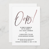 Oeps! Grappige vertraagde bruiloft aankondiging (Voorkant / Achterkant)