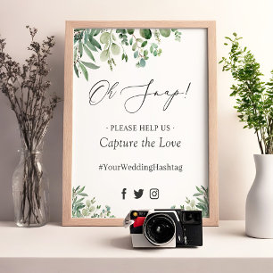 Oeps Hashtag Groene Plant Eucalyptus Bladeren Bord Poster
