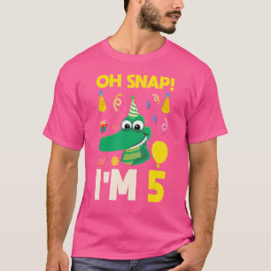 Oeps ik ben 5 Verjaardag 5 Jaar Oude Jongens Kroko T-shirt