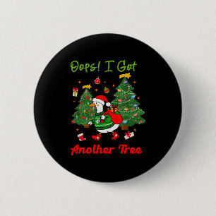 Oeps ik heb nog een boom, Kerstgans, Gans Xm Ronde Button 5,7 Cm