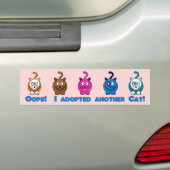 Oeps! Ik heb nog een kat aangenomen. Bumpersticker (Op auto)