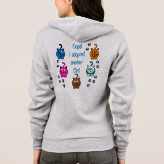 Oeps!  Ik heb nog een kat aangenomen.  Fleece Hood Hoodie