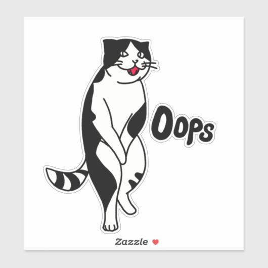 Oeps, kat sticker (Vel)