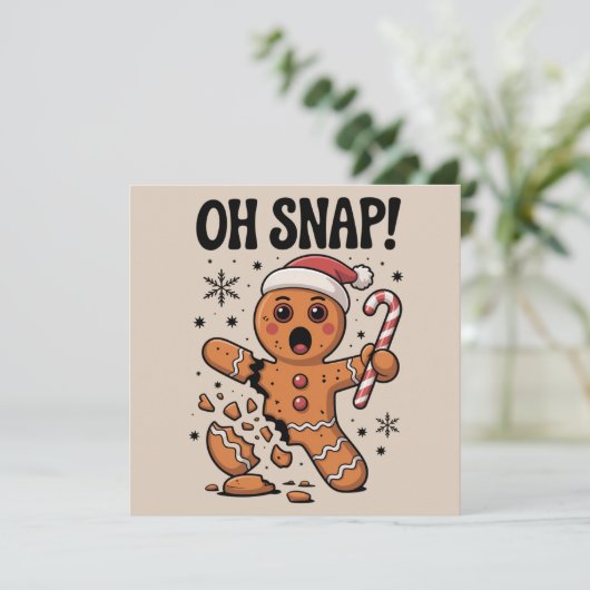 Oeps! Kerst Gingerbread Cookie Kerstmannenhoed  Feestdagenkaart (Staand voorkant)