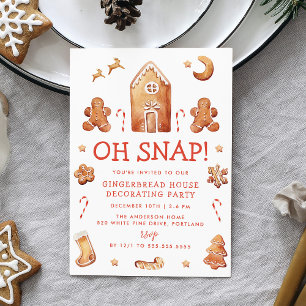 Oeps, kerststal versieren met gengenbroodhuisjes kaart