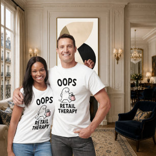 Oeps Retail Therapie Grappig Schattig Winkel Karak T-shirt