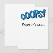 Oeps sorry voor zijn late Kaart (Voorkant / Achterkant)