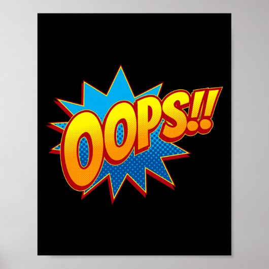 Oeps! Speelse Pop Art Comic Mishap Poster (Voorkant)