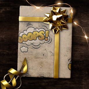 OEPS! stripboek Steampunk Pop Art Wrappi Cadeaupapier