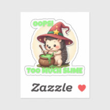 Oeps! Te veel slijm - Schattigee egel Sticker