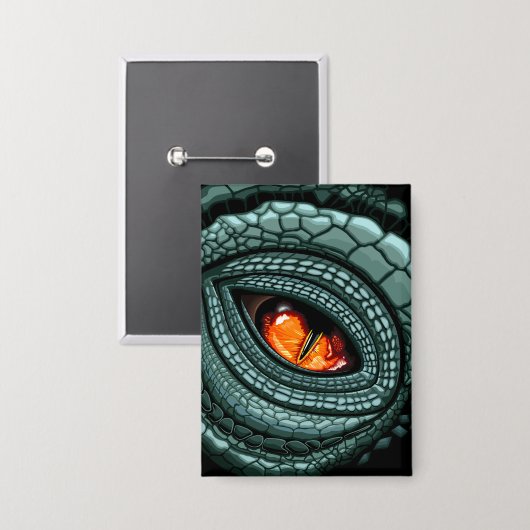 Oer Reptiel Roofdier Oog Button (Voorkant / Achterkant)