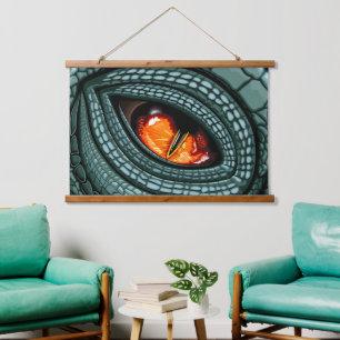 Oer reptiel roofdier oog hangend wandkleed