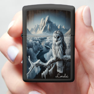 Oeral Owl Watcher Beneath The Snowbound Peaks