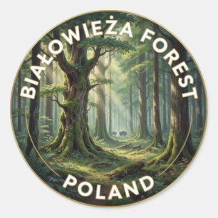 Oerbos Bialowieza Polen Landschap Ronde Sticker