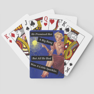 Oerknal Vuurwerk Retro Grappig Alleenstaande Vrouw Pokerkaarten