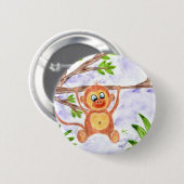 Oerwoud aap ronde knop button 5,7 cm (Voorkant /achterkant)