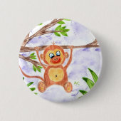 Oerwoud aap ronde knop ronde button 5,7 cm (Voorkant)