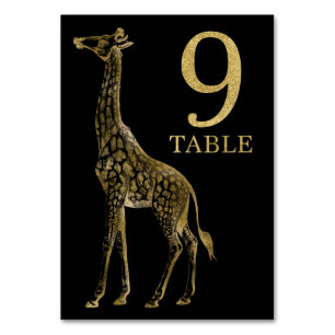 Oerwoud African Animal Giraffe Tabel Nummer Kaart 