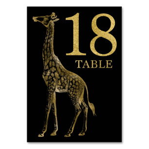 Oerwoud African Animal Giraffe Tabel Nummer Kaart 