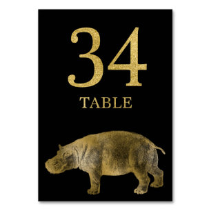 Oerwoud African Animal Hippo Tafelnummer Kaart 34