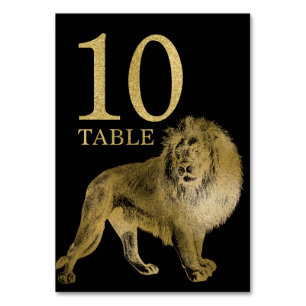 Oerwoud African Animal Lion Table Number Card 10 Kaart