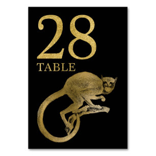 Oerwoud African Animal Monkey Table Number Card 28 Kaart
