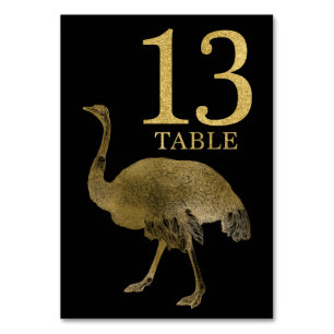 Oerwoud African Animal Ostrich Table Number Card 1 Kaart