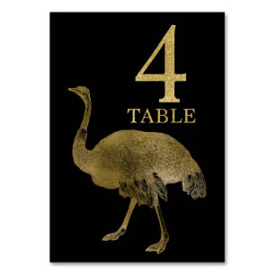 Oerwoud African Animal Ostrich Table Number Card 4 Kaart