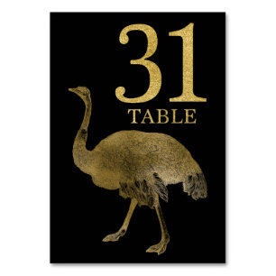 Oerwoud African Animal Ostrich Table Number Kaart 