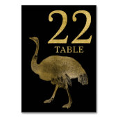 Oerwoud African Animal Ostrich Table Number Kaart  (Achterkant)