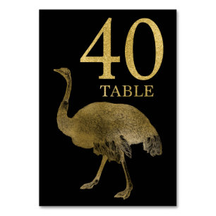 Oerwoud African Animal Ostrich Table Number Kaart 