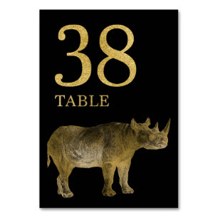 Oerwoud African Animal Rhino Table Number Card 38 Kaart