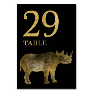 Oerwoud African Animal Rhino Tafelnummer Kaart 29