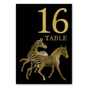Oerwoud African Animal Zebra Table Number Card 16 Kaart