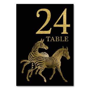 Oerwoud African Animal Zebra Table Number Kaart 24