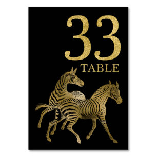 Oerwoud African Animal Zebra Table Number Kaart 33