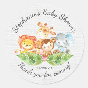 Oerwoud Animal Boys Baby shower Favor Sticker