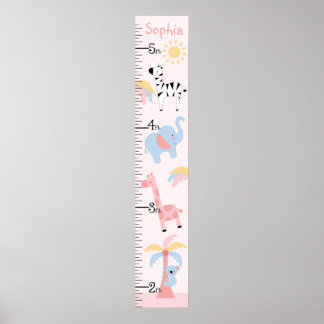 Oerwoud Animal Girl Growth Chart Keep at 8x44! Poster