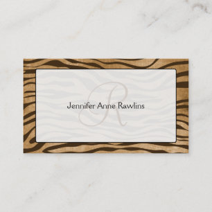 Oerwoud Animal Print Monogram Initiaal Visitekaartje