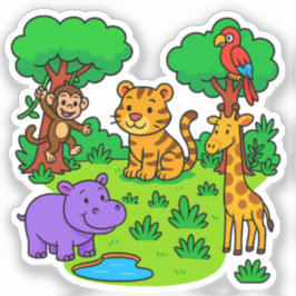 Oerwoud Animal Stickers voor kinderen en leerkrach