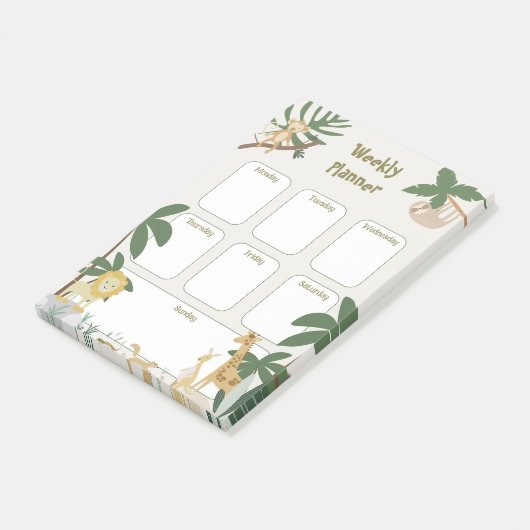 Oerwoud Animal Weekly Planner Post-it® Notes (Schuin)