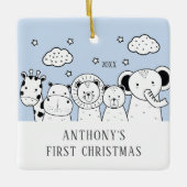 Oerwoud Animals Baby's eerste kerstsieraad Keramisch Ornament (Voorkant)