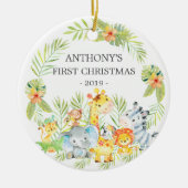 Oerwoud Animals Baby's Foto kerstversiering Keramisch Ornament (Voorkant)