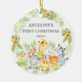 Oerwoud Animals Baby's Foto kerstversiering Keramisch Ornament (Voorkant)